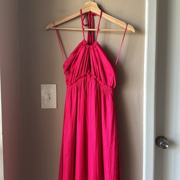 J. CREW Pink Halter Cutout Featherweight Satin Dress - Picture 4 of 10